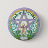 Imbolc Segen Celtic Wicca Pentagramm Button (Vorderseite)