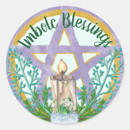 Imbolc Segen Celtic Wicca Pentagramm Runder Aufkleber