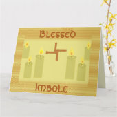 Imbolc Segen, St Brigid Cross Grußkarte Karte (Gelbe Blume)