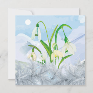 Imbolc Wiccan Winter Snowdrops Gruß Feiertagskarte