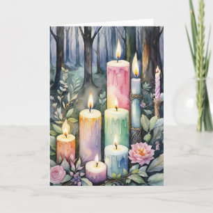Imboli Candlemas Winter Forest Candles Wiccan Feiertagskarte