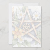 Imboli Floral Snowy Pentagramm Wiccan Holiday Einladung (Rückseite)