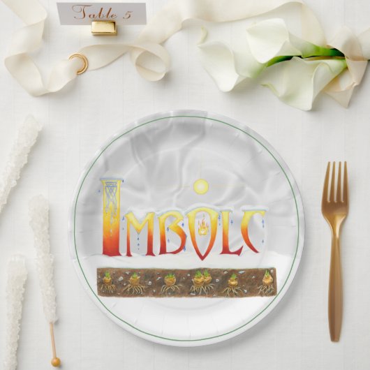 Imboli-Tropfen Paper-Teller Pappteller (Hochzeit)