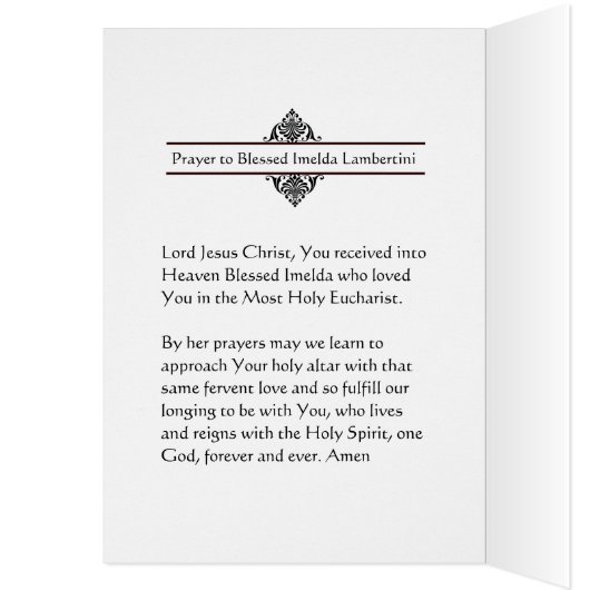 Imelda Lambertini Gebet (Innen (Links))
