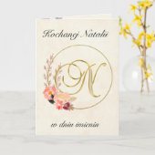 Imieniny - Personalisierte polnische Tageskarte Karte (Gelbe Blume)