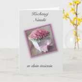 Imieniny - Personalisierte polnische Tageskarte Karte (Gelbe Blume)