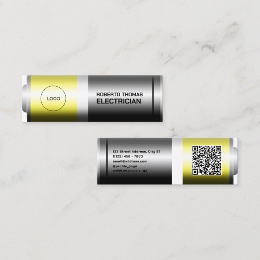 Imitat-Akku sieht aus Mini Visitenkarte (Vorne/Hinten)