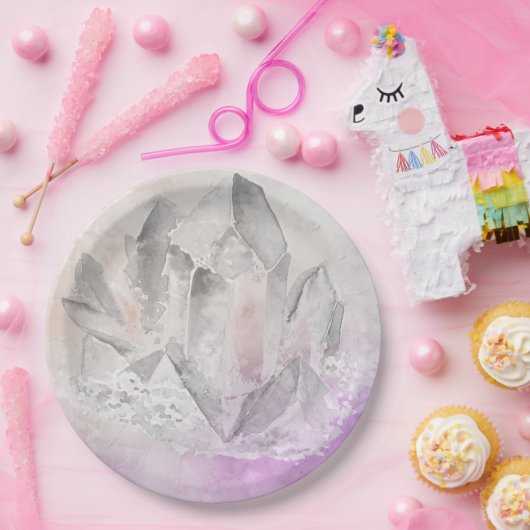 *~* Imitat-Amethyst heilende Kristallenergie Pappteller (Party)