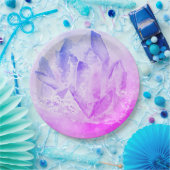 *~* Imitat-Amethyst rosa heilende Kristallenergie Pappteller (Party)