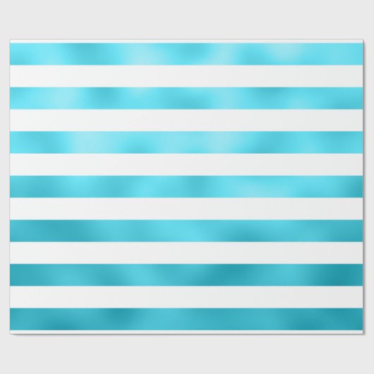 Imitat Aquamarine Blaue weiße, horizontale Aquarel Geschenkpapier (Flach)