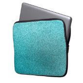 Imitat Aquamariner Blauer Glitzer Hintergrund Spar Laptopschutzhülle (Vorderseite Links)