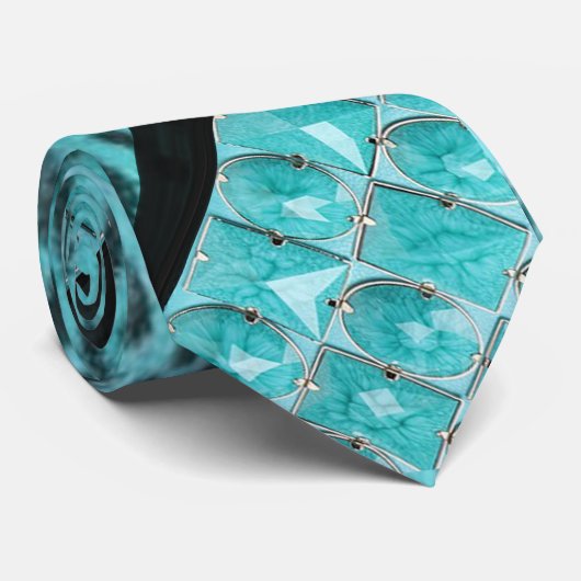 Imitat-Aquazebra-Streifen u. Jeweled Mojo Krawatte (Gerollt)