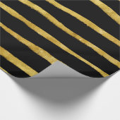 Imitat aus Gold und Schwarz-Torn-Streifen Foil Met Geschenkpapier (Ecke)