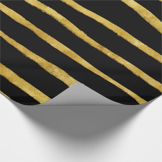 Imitat aus Gold und Schwarz-Torn-Streifen Foil Met Geschenkpapier (Ecke)
