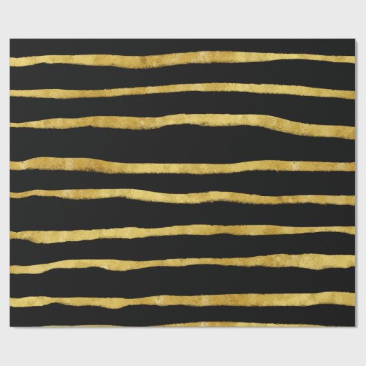 Imitat aus Gold und Schwarz-Torn-Streifen Foil Met Geschenkpapier (Flach)