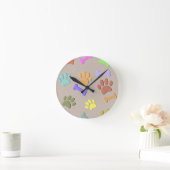 Imitat aus Hundebögen und Knochen Farbstoff Papier Runde Wanduhr (Zuhause)