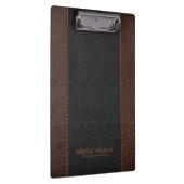 Imitat aus schwarz-braun gestepptem Leder Klemmbrett (Rechts)