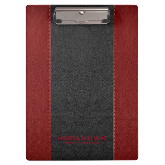 Imitat aus schwarzem und rotem Glattleder Klemmbrett (Vorderseite)