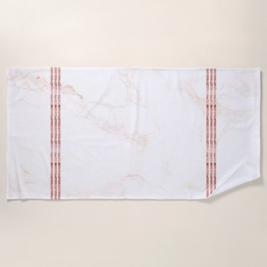 Imitat aus Weiß und Rose Strandtuch (Vorderseite)