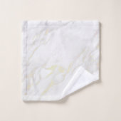 Imitat aus weißem und goldenem Marmor Badhandtuch Set (Waschlappen)