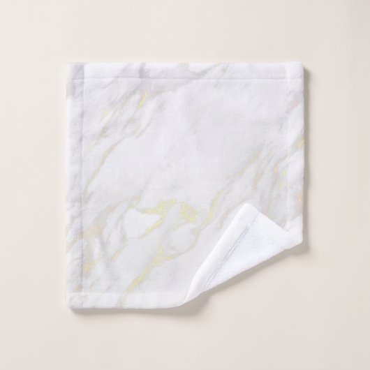 Imitat aus weißem und goldenem Marmor Badhandtuch Set (Waschlappen)