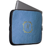 Imitat Blauer Ledereffekt, kundenspezifisch bedruc Laptopschutzhülle (Vorne Rechts)