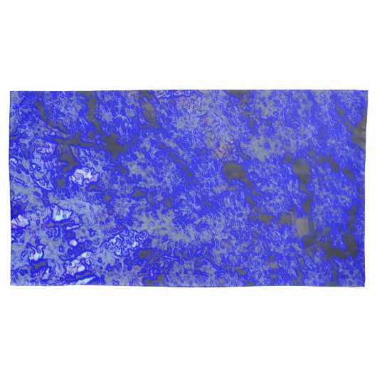 Imitat-blauer Marmorkönig Size Pillowcase Pair Kissenbezug (Vorderseite-Links)