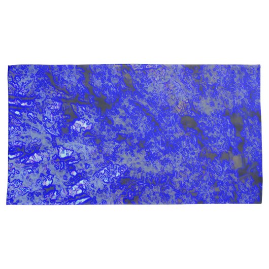 Imitat-blauer Marmorkönig Size Pillowcase Pair Kissenbezug (Vorderseite-Rechts)