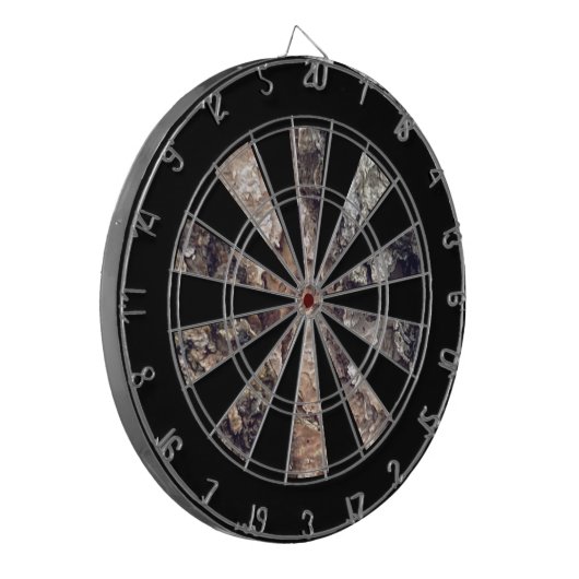 Imitat Brauner Graubaum Bark Textur Dartscheibe (Vorderseite Links)