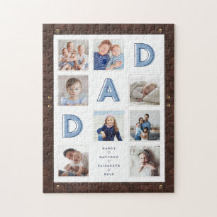 Imitat Braunleder Rahmen Vater Fotolage Puzzle