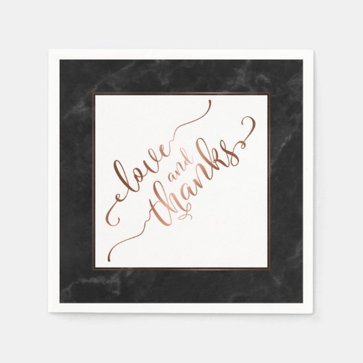Imitat Copper Script Liebe und Dank mit schwarzem Serviette (Vorderseite)