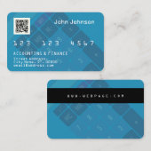 Imitat Credit- oder Debit-Card-Look-Rechner blau Visitenkarte (Vorne/Hinten)