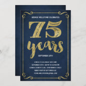 Imitat der Goldtypographie-| vereitelt 75. Einladung (Vorne/Hinten)