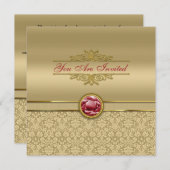 Imitat-dunkler karminroter roter einladung (Vorne/Hinten)