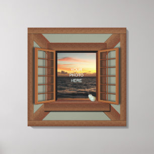 Imitat-Fenster mit Seashell-kundenspezifischer Leinwanddruck