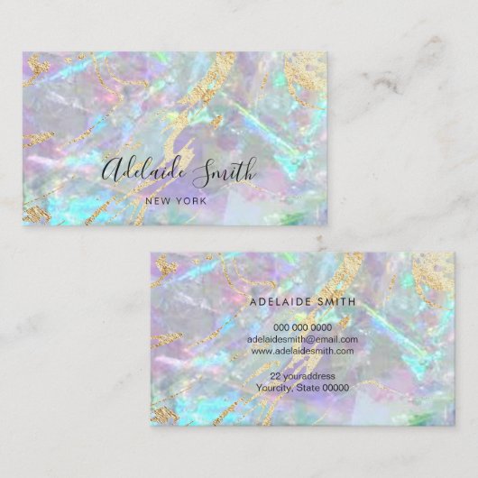 Imitat-Folie Details Opal-Foto Visitenkarte (Vorne/Hinten)