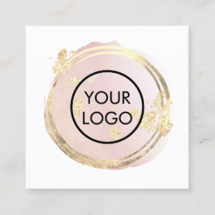 IMITAT-Folie rosa Aquarellfarbe Quadratische Visitenkarte