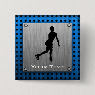 Imitat gebürstetes Metall; Zahl Skaten Button