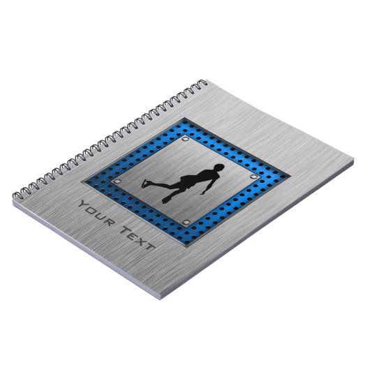 Imitat gebürstetes Metall; Zahl Skaten Notizblock (Linke Seite)