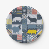 Imitat-Gestepptes Flusspferd Pappteller (Vorderseite)