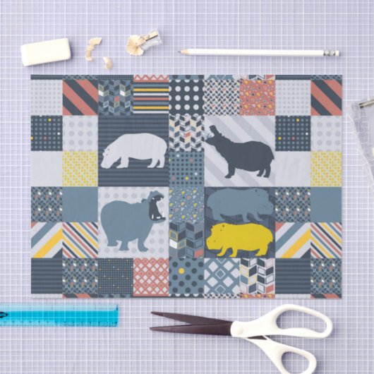 Imitat-Gestepptes Flusspferd Seidenpapier (Handwerk)