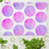 Imitat-Glitter-Polkapunkte des Hipsters rosa lila Küchentuch (Gefaltet)