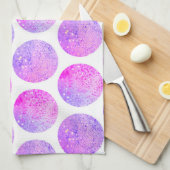Imitat-Glitter-Polkapunkte des Hipsters rosa lila Küchentuch (Viertel Falte)
