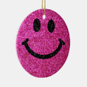 Imitat-Glittergesicht des heißen Rosas Keramik Ornament (Rechts)