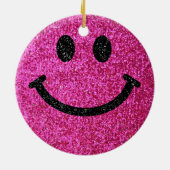 Imitat-Glittergesicht des heißen Rosas Keramik Ornament (Hinten)