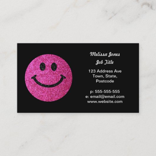 Imitat-Glittergesicht des heißen Rosas Visitenkarte (Vorderseite)