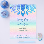 Imitat Glitzer Blue Lotus Blume Flyer (Einzeln)