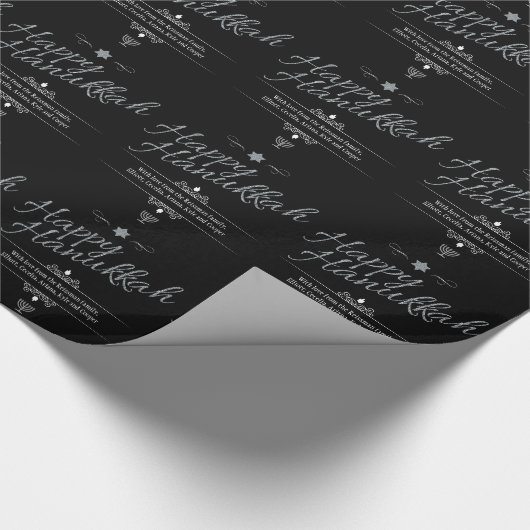 Imitat-Glitzer Chanukka Geschenkpapier (Ecke)