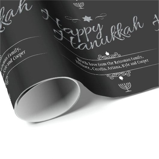 Imitat-Glitzer Chanukka Geschenkpapier (Rolleneckpunkt)