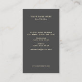 Imitat Glitzer Crown Monogramm Visitenkarte (Rückseite)